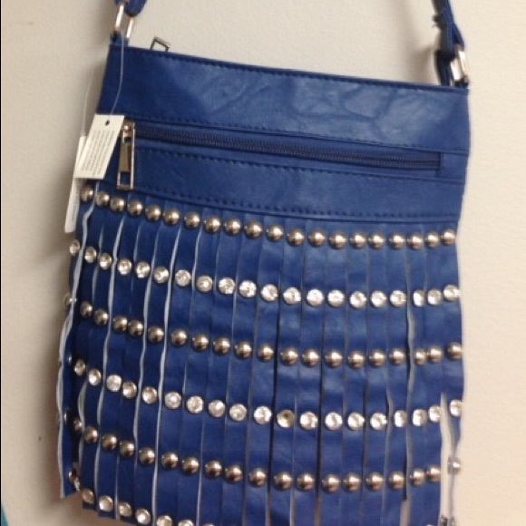 Royal Blue Western Fringe Messenger Bag - Picture 8 of 12